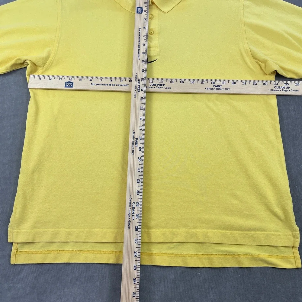 Nike Mens X-Large Yellow Polo Shirt Center‎ Swoosh